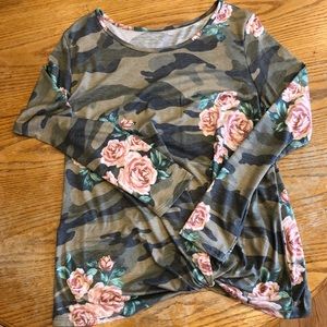 NWOT Army and Rose long sleeve top